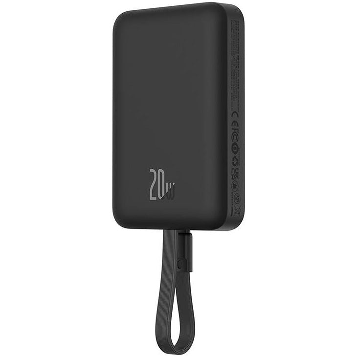 Baterie Externa Wireless Baseus Magnetic Mini, 10000mAh, 20W, PD + FQI, 1 x Lightning - 1 x QI - 1 x USB-C, Neagra P10022109113-00