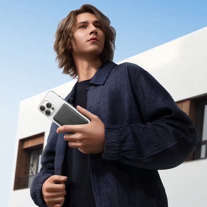 Baterie Externa Wireless Baseus PicoGo AM41, 5000mAh, 20W, PD + FQI, 1 x QI - 1 x USB-C, Neagra