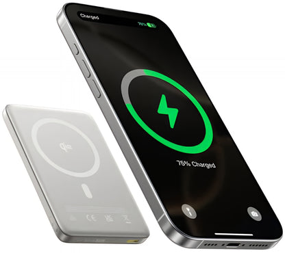 Baterie Externa Wireless Baseus PicoGo AM41, 10000mAh, 27W, PD + FQI, 1 x QI - 1 x USB-C, Bej E0027203