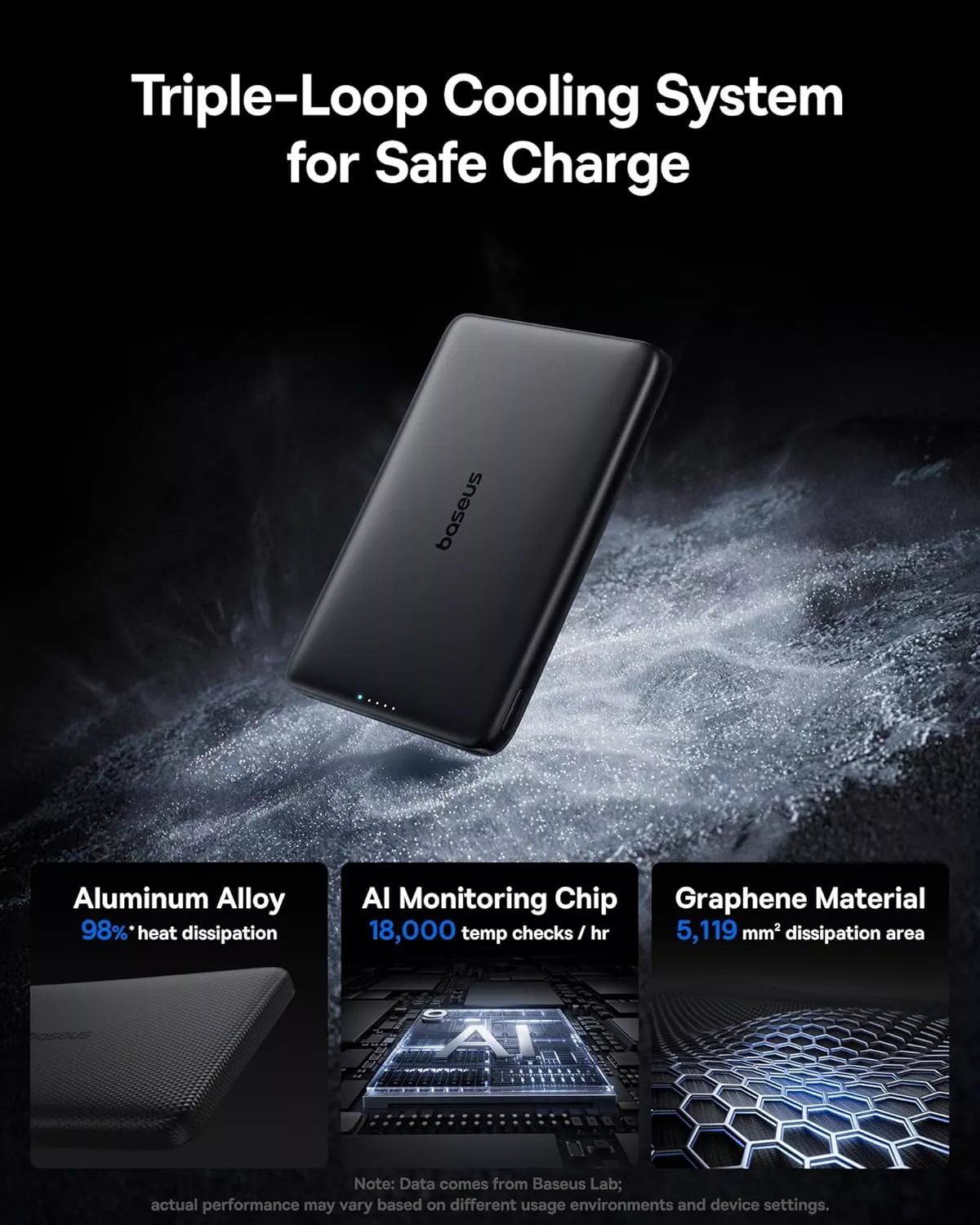 Baterie Externa Wireless Baseus PicoGo AM41, 10000mAh, 27W, PD + FQI, 1 x QI - 1 x USB-C, Neagra E0027201
