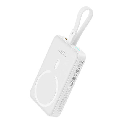 Baterie Externa Wireless Baseus Magnetic Mini, 10000mAh, 20W, PD + FQI, 1 x Lightning - 1 x QI - 1 x USB-C, Alba P10022109223-00