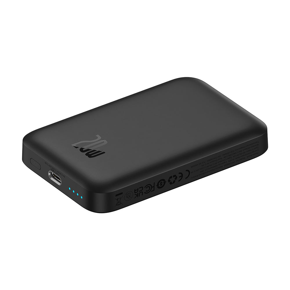 Baterie Externa Wireless Baseus Mini Air, 6000mAh, 20W, PD + FQI, 1 x QI - 1 x USB-C, Neagra P10059002113-00