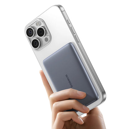 Baterie Externa Wireless Baseus PicoGo AM41, 5000mAh, 20W, PD + FQI, 1 x QI - 1 x USB-C, Gri P1007680C813-00