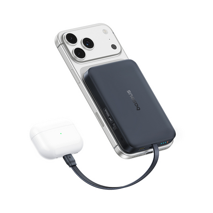 Baterie Externa Wireless Baseus EnerFill FM11, 10000mAh, 30W, PD + FQI, 1 x QI - 2 x USB-C, Neagra E0028904