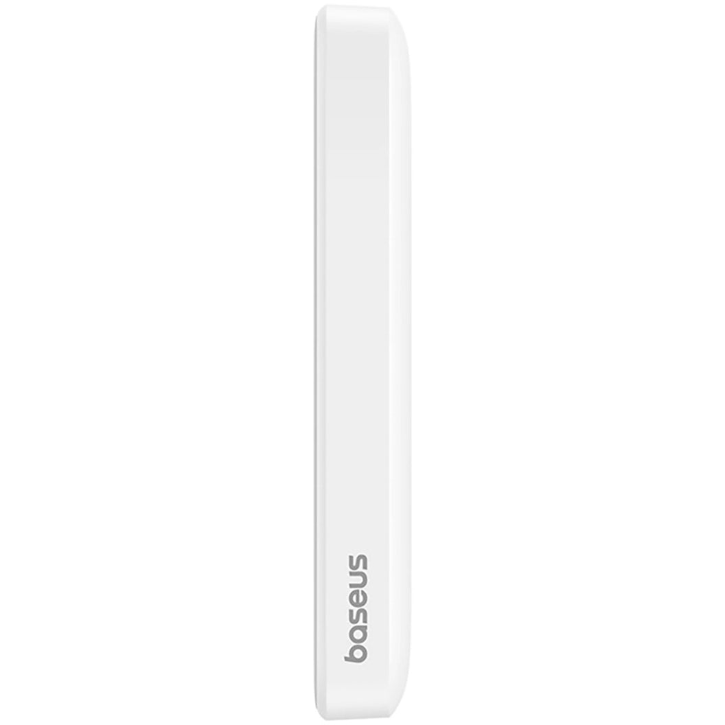 Baseus Magnetic Mini Wireless External Battery, 6000 mAh, 20 W, PD + FQI, 1 x QI - 1 x USB-C, biały 