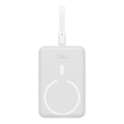 Baterie Externa Wireless Baseus Magnetic Mini, 10000mAh, 20W, PD + FQI, 1 x Lightning - 1 x QI - 1 x USB-C, Alba P10022109223-00