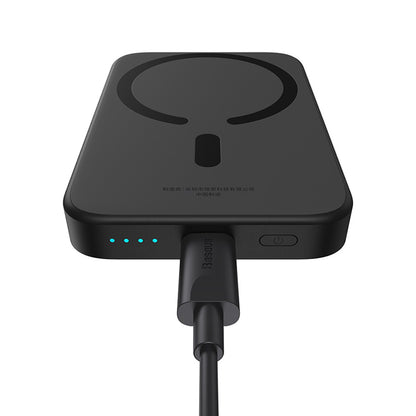 Baterie Externa Wireless Baseus Mini Air, 6000mAh, 20W, PD + FQI, 1 x QI - 1 x USB-C, Neagra P10059002113-00