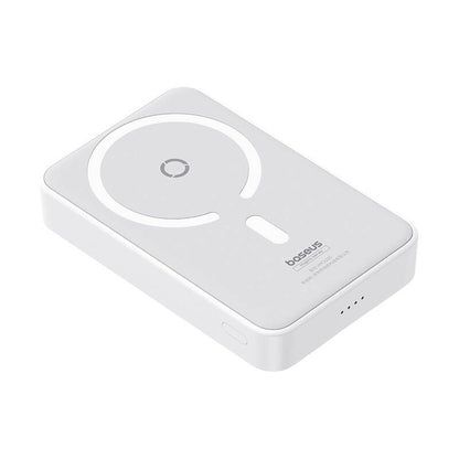 Baterie Externa Wireless Baseus MagPro PPCXZ05, 5000mAh, 20W, PD + FQI, 1 x QI - 1 x USB-C, Alba P10064101223-00