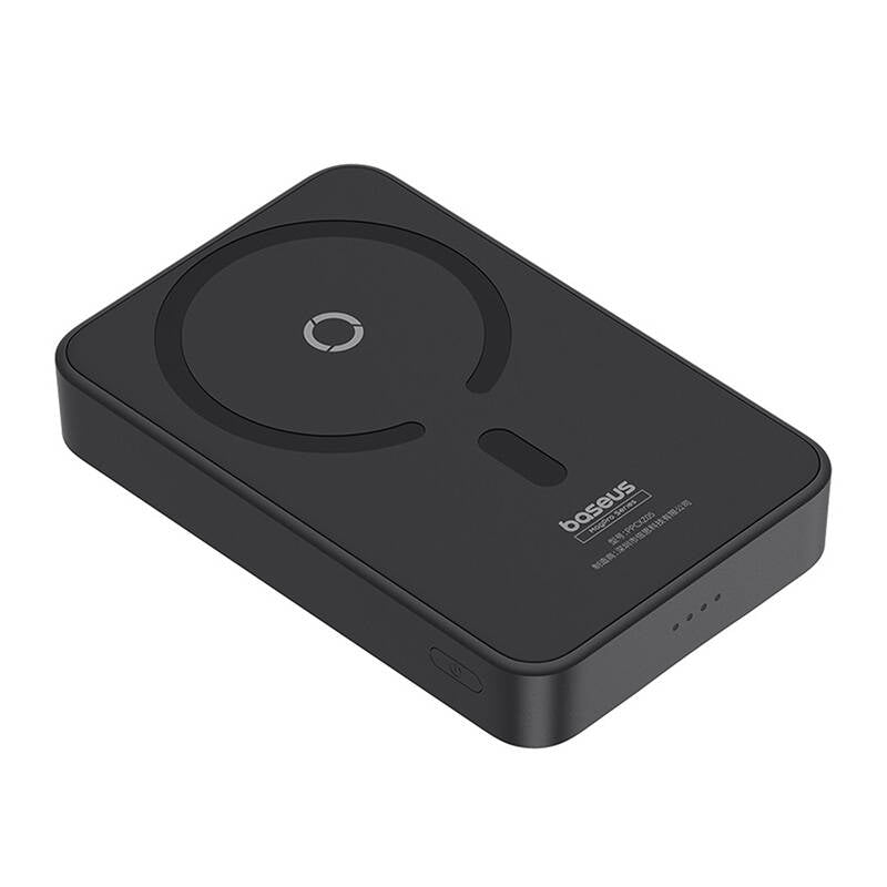 Baterie Externa Wireless Baseus MagPro PPCXZ05, 5000mAh, 20W, PD + FQI, 1 x QI - 1 x USB-C, Neagra, Resigilata P10064101123-00