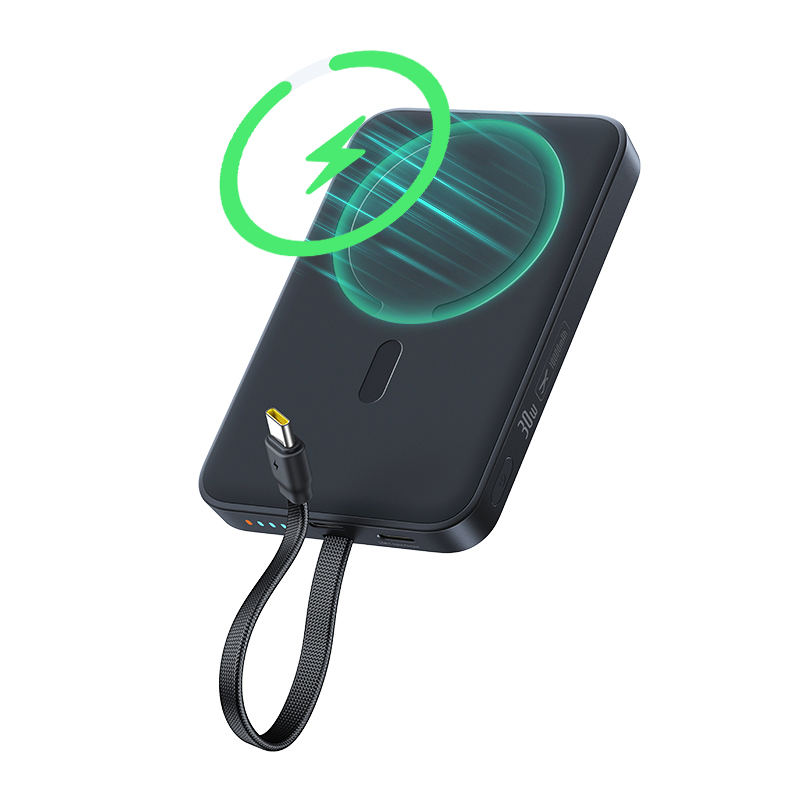 Baterie Externa Wireless Baseus EnerFill FM11, 10000mAh, 30W, PD + FQI, 1 x QI - 2 x USB-C, Neagra E0028904