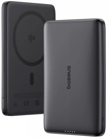 Baterie Externa Wireless Baseus PicoGo AM41, 10000mAh, 27W, PD + FQI, 1 x QI - 1 x USB-C, Neagra E0027201