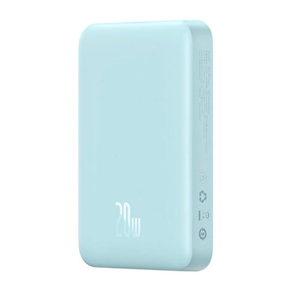Baterie Externa Wireless Baseus Magnetic Mini, 10000mAh, 20W, PD + FQI, 1 x QI - 1 x USB-C, Albastra PPCX110103