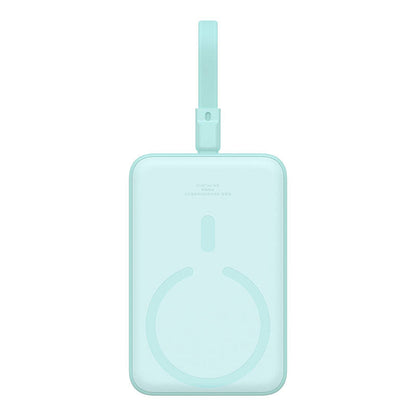 Baterie Externa Wireless Baseus Magnetic Mini, 10000mAh, 20W, PD + FQI, 1 x Lightning - 1 x QI - 1 x USB-C, Verde P10022109333-00