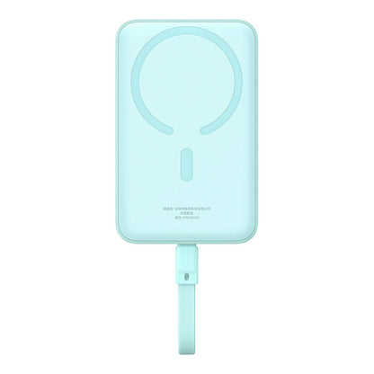 Baterie Externa Wireless Baseus Magnetic Mini, 10000mAh, 30W, PD + FQI, 1 x Lightning - 1 x QI - 1 x USB-C, Albastra P1002210B333-00