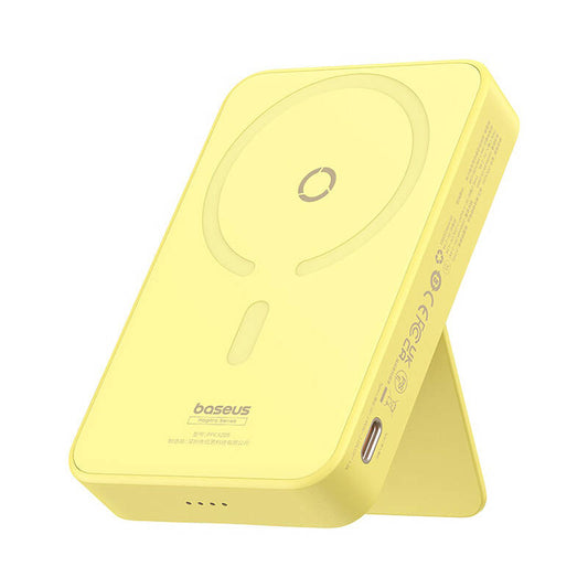 Baterie Externa Wireless Baseus MagPro PPCXZ05, 5000mAh, 20W, PD + FQI, 1 x QI - 1 x USB-C, Galbena P10064101Y23-00