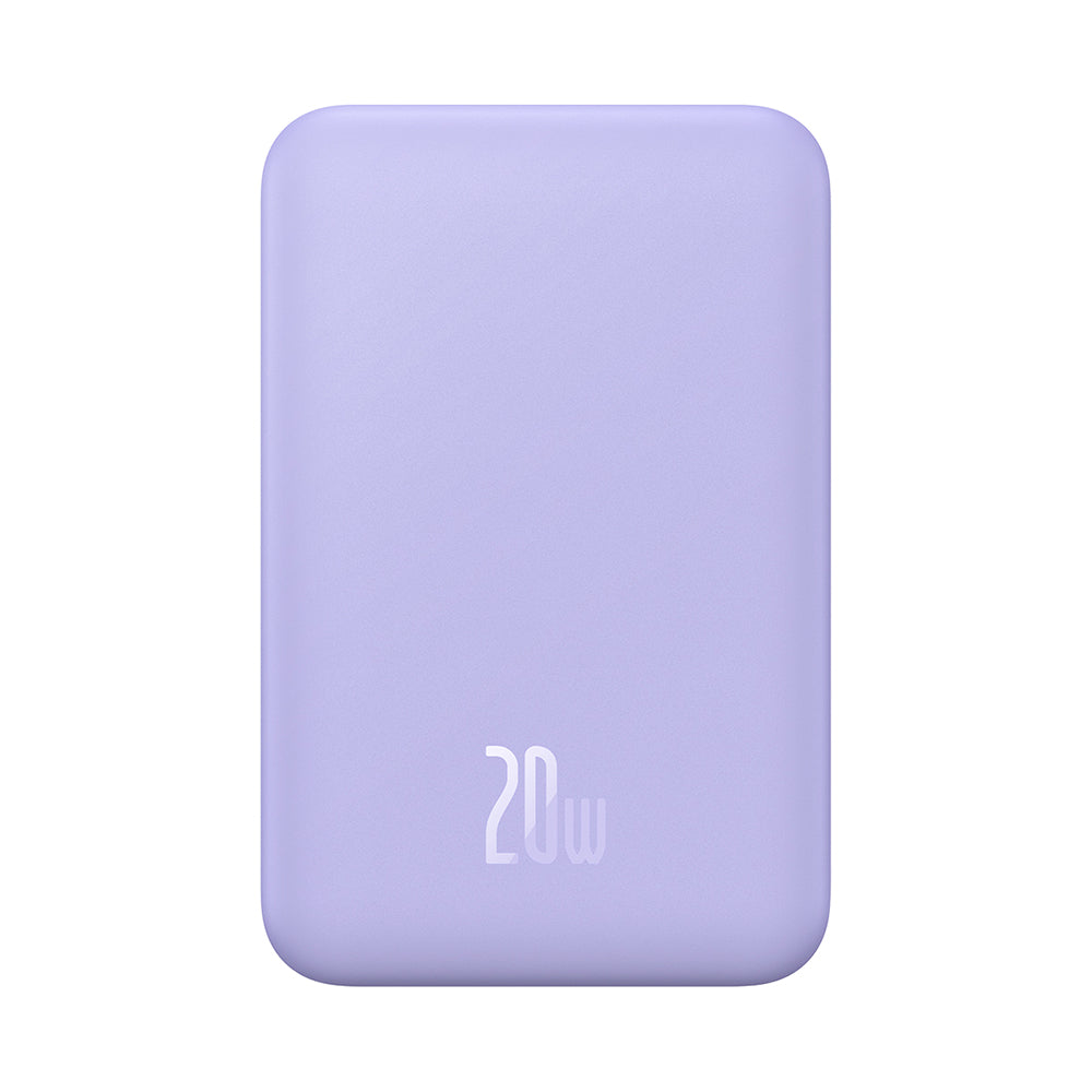 Baterie Externa Wireless Baseus Magnetic Mini, 20000mAh, 20W, PD + FQI, 1 x QI - 1 x USB-C, Mov PPCX150005