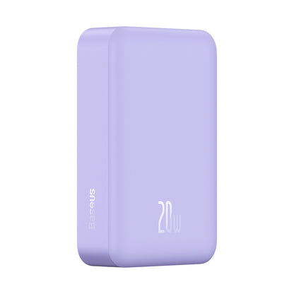 Baterie Externa Wireless Baseus Magnetic Mini, 20000mAh, 20W, PD + FQI, 1 x QI - 1 x USB-C, Mov PPCX150005