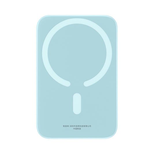 Baterie Externa Wireless Baseus Mini Air, 6000mAh, 20W, PD + FQI, 1 x QI - 1 x USB-C, Albastra P10059002313-00