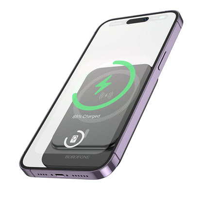 Baterie Externa Wireless Borofone BJ63 Nimble, 5000mAh, 20W, PD + FQI, 1 x QI - 1 x USB-C, Neagra