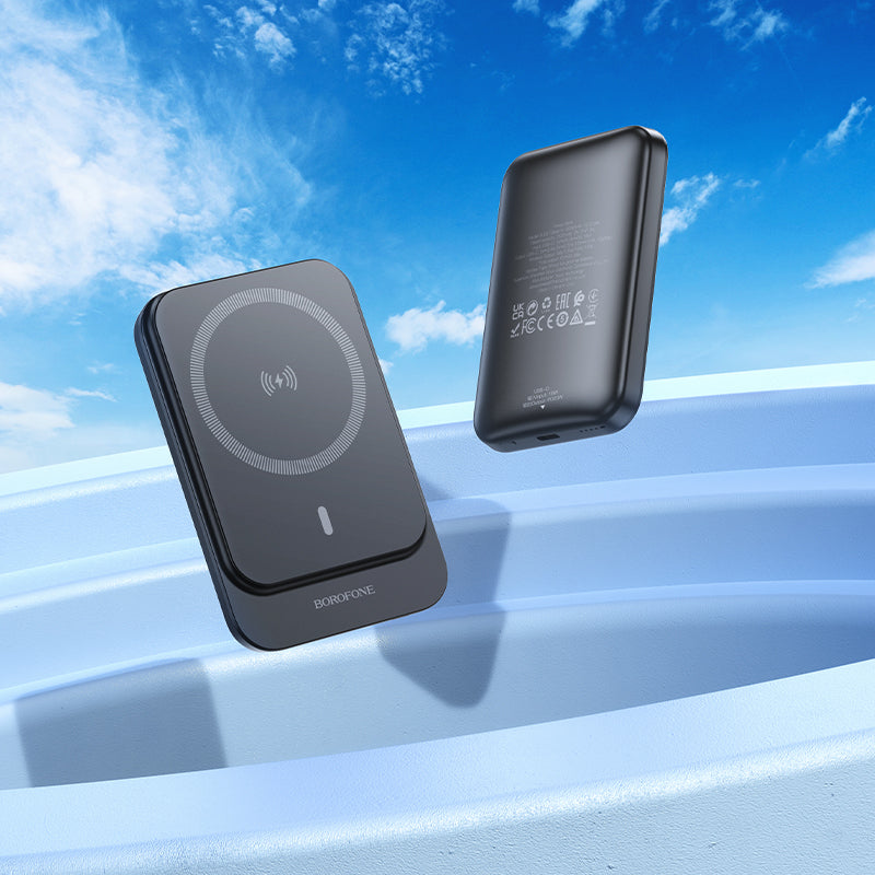 Baterie Externa Wireless Borofone BJ63 Nimble, 5000mAh, 20W, PD + FQI, 1 x QI - 1 x USB-C, Neagra