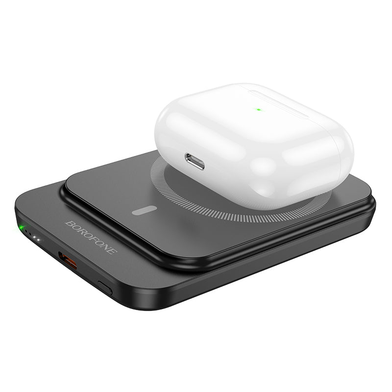 Baterie Externa Wireless Borofone BJ63 Nimble, 5000mAh, 20W, PD + FQI, 1 x QI - 1 x USB-C, Neagra