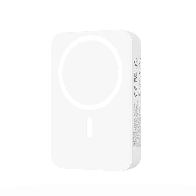 Baterie Externa Wireless BWOO BO-P59, 10000mAh, 20W, PD + QI, 1 x QI - 1 x USB-C, Alba