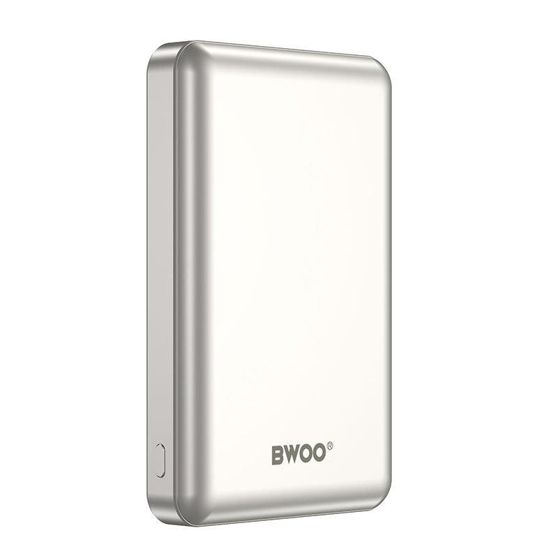 Baterie Externa Wireless BWOO BO-P82, 10000mAh, 22.5W, PD + FQI, 1 x QI - 1 x USB-C, Alba