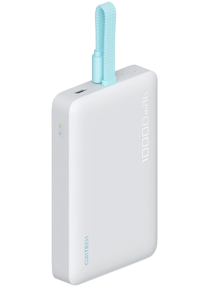 Baterie Externa Wireless Cuktech CP132ML, 10000mAh, 22.5W, PD + QI, 2 x USB-C, Alba