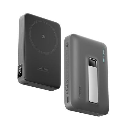 Baterie Externa Wireless Cuktech WPB100, 10000mAh, 30W, PD + FQI, 1 x QI - 1 x USB-C, Gri CUWPB100GLBK