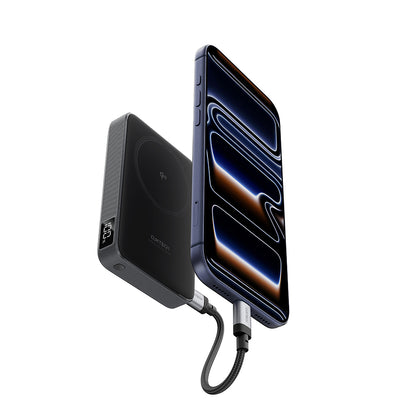 Baterie Externa Wireless Cuktech WPB100, 10000mAh, 30W, PD + FQI, 1 x QI - 1 x USB-C, Gri CUWPB100GLBK
