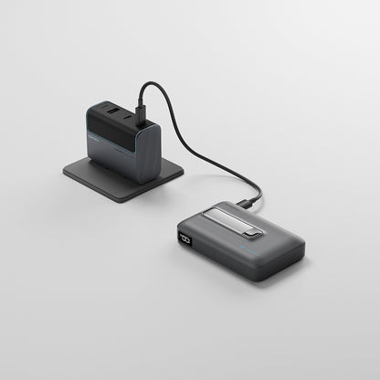 Baterie Externa Wireless Cuktech WPB100, 10000mAh, 30W, PD + FQI, 1 x QI - 1 x USB-C, Gri CUWPB100GLBK