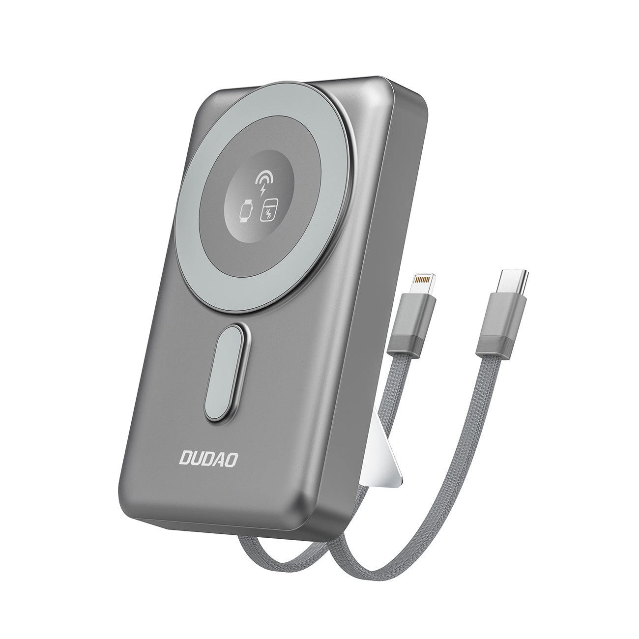 Baterie Externa Wireless Dudao K29, 10000mAh, 20W, PD + FQI, 1 x Lightning - 1 x QI - 1 x USB-C, Gri