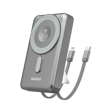 Baterie Externa Wireless Dudao K29, 10000mAh, 20W, PD + FQI, 1 x Lightning - 1 x QI - 1 x USB-C, Gri