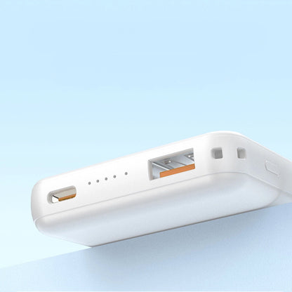 Baterie Externa Wireless Dudao K14S+, 10000mAh, 22.5W, QC + PD + FQI, 1 x QI - 1 x USB-A - 1 x USB-C, Alba