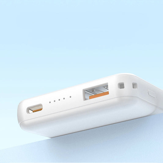 Baterie Externa Wireless Dudao K14S+, 10000mAh, 22.5W, QC + PD + FQI, 1 x QI - 1 x USB-A - 1 x USB-C, Alba