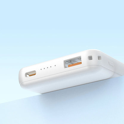 Baterie Externa Wireless Dudao K14S, 5000mAh, 20W, QC + PD + FQI, 1 x QI - 1 x USB-A - 1 x USB-C, Alba