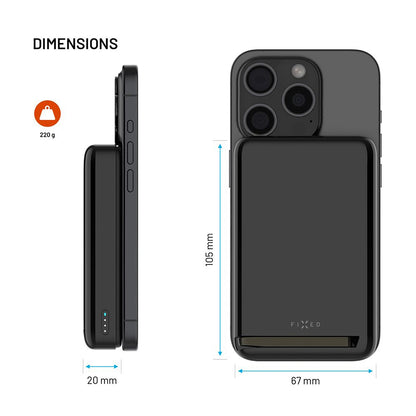 Baterie Externa Wireless Fixed MagZen 10 Pro, 10000mAh, 30W, PD + FQI, 1 x QI - 1 x USB-C, Neagra