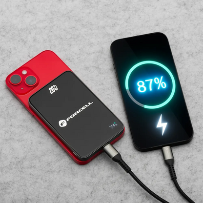 Baterie Externa Wireless Forcell F5K8, 5000mAh, 15W, PD + FQI, 1 x QI - 1 x USB-C, Neagra