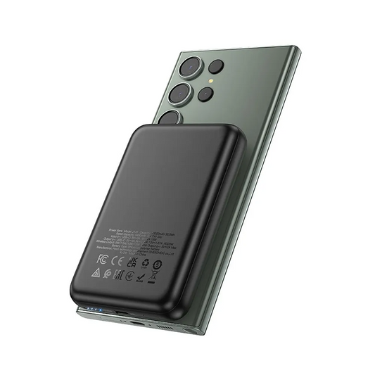 Baterie Externa Wireless HOCO J141, 10000mAh, 20W, PD + FQI, 1 x QI - 1 x USB-C, Neagra