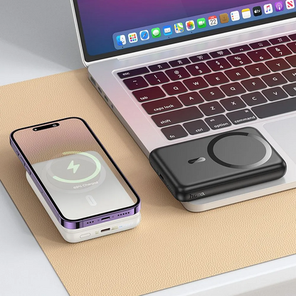 Baterie Externa Wireless HOCO J141, 10000mAh, 20W, PD + FQI, 1 x QI - 1 x USB-C, Neagra