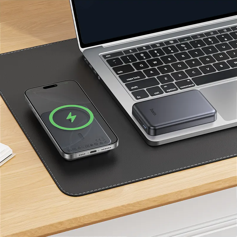 Baterie Externa Wireless HOCO J160, 5000mAh, 10W, 1 x QI - 1 x USB-C, Gri