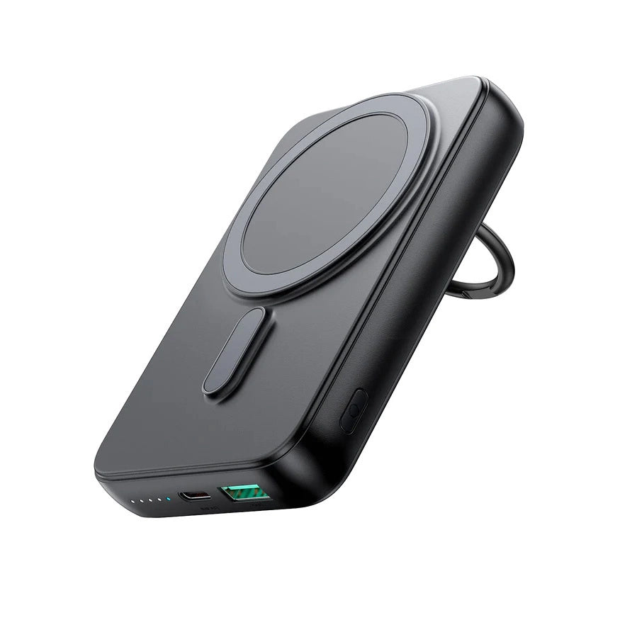 Baterie Externa Wireless Joyroom JR-W050, 10000mAh, 20W, QC + PD + FQI, 1 x QI - 1 x USB-A - 1 x USB-C, Neagra