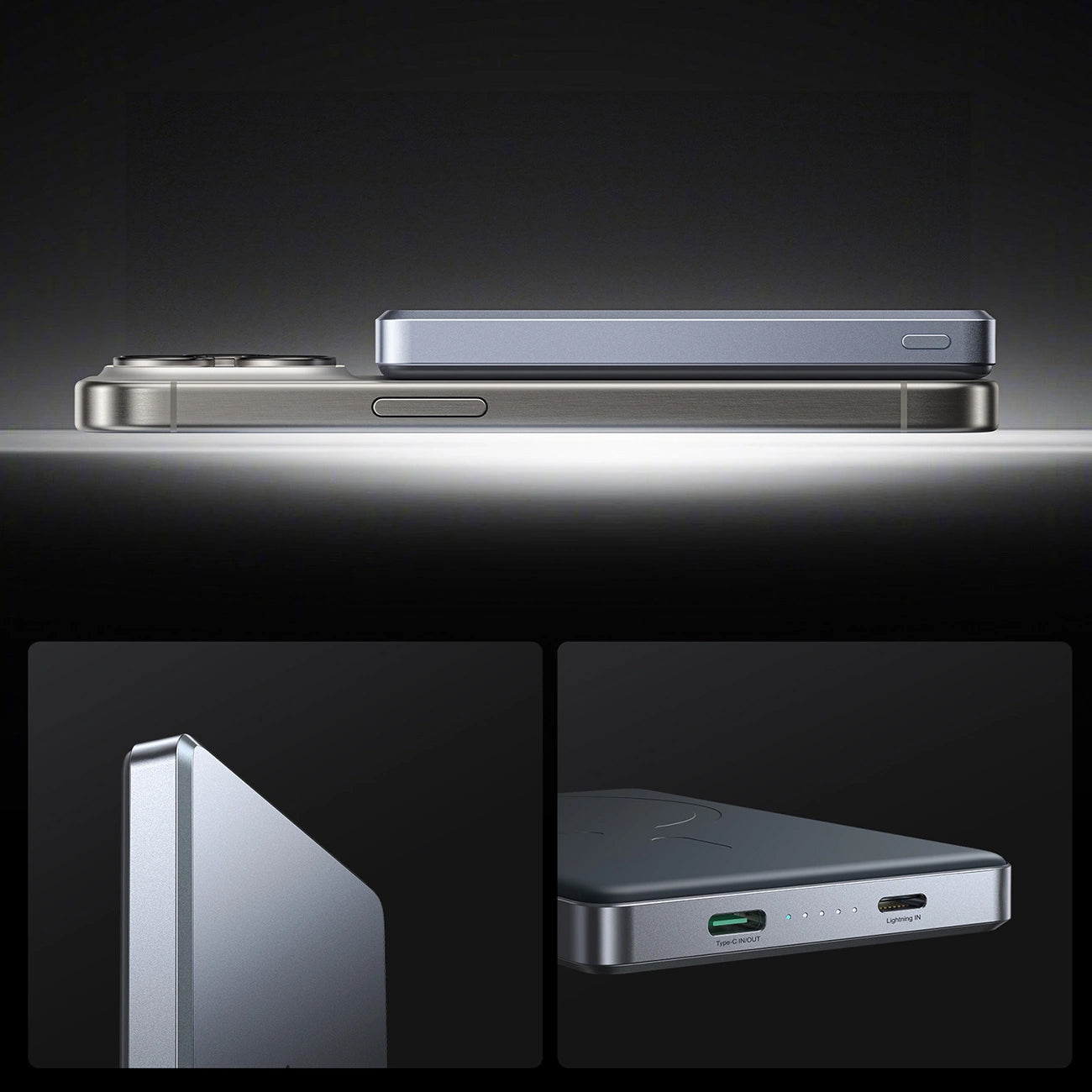 Baterie Externa Wireless Joyroom JR-PBM08 Pro, 10000mAh, 20W, PD + FQI, 1 x QI - 1 x USB-C, Gri