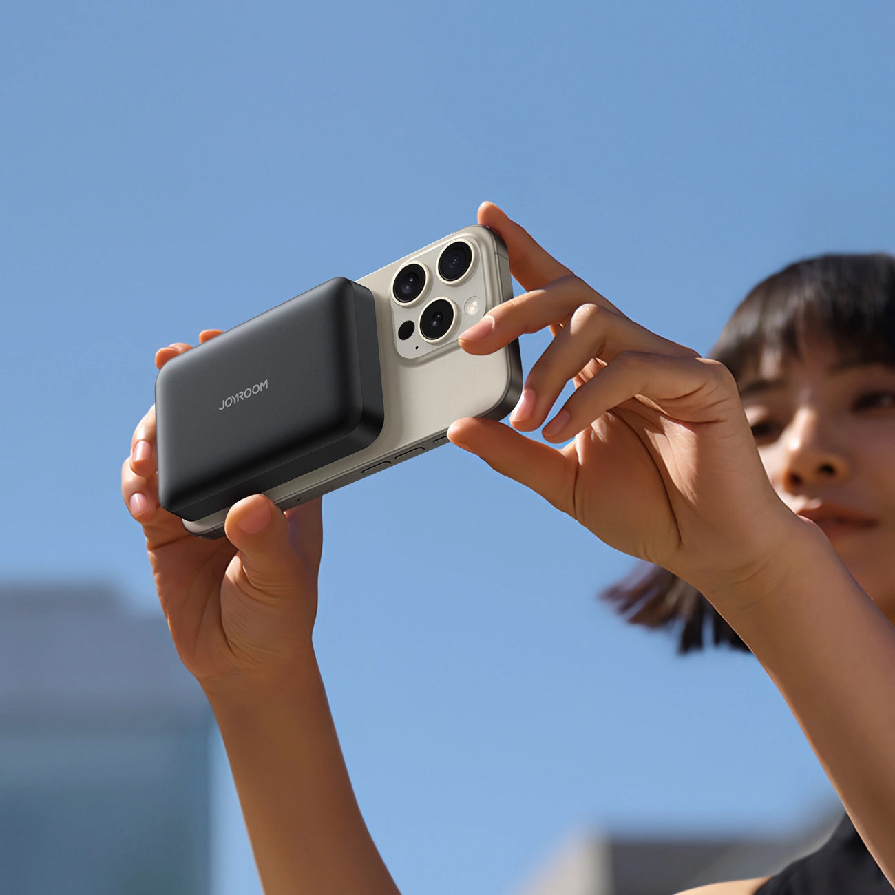 Baterie Externa Wireless Joyroom JR-W020, 10000mAh, 20W, QC + PD + FQI, 1 x QI - 1 x USB-A - 1 x USB-C, Neagra