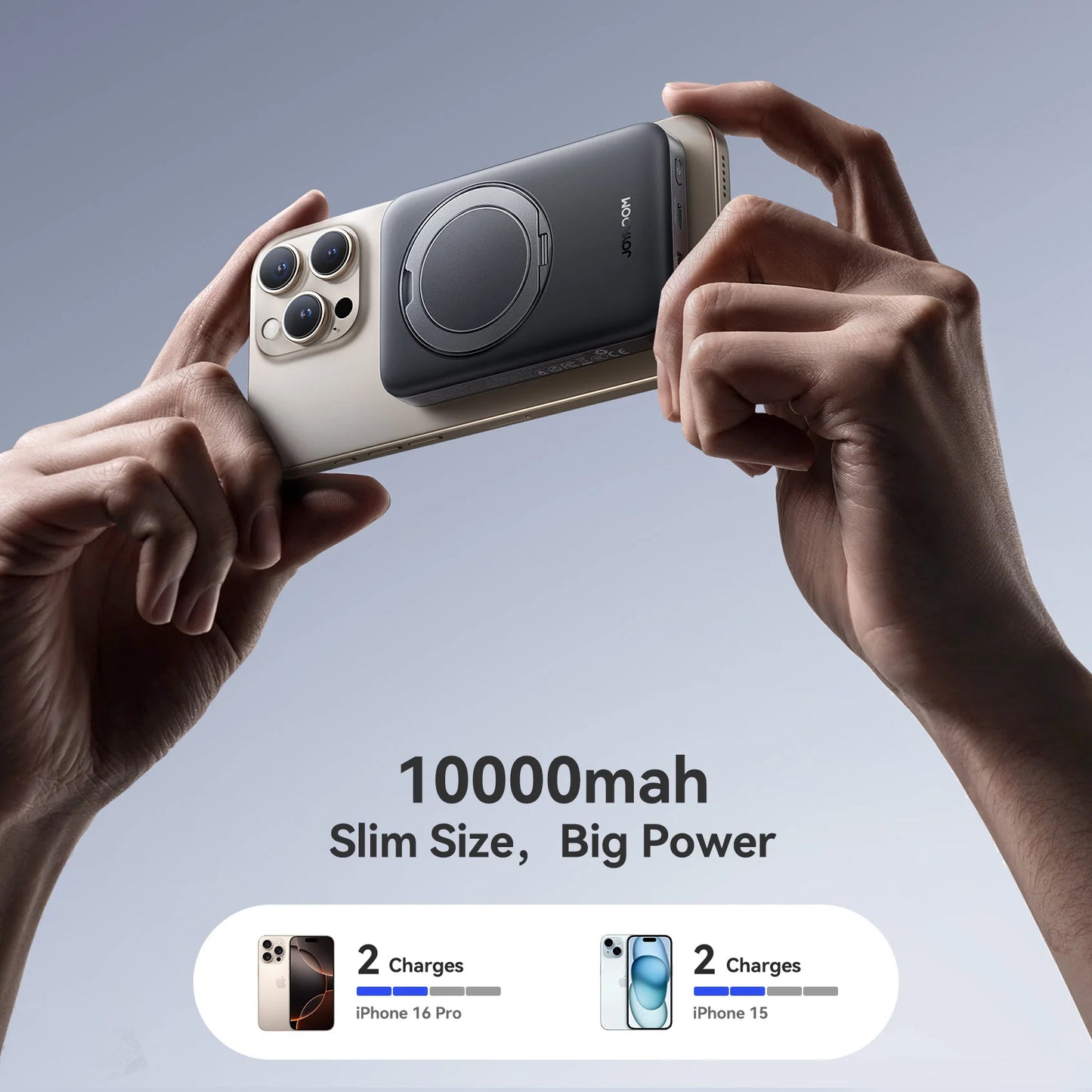 Baterie Externa Wireless Joyroom JR-PBM12, 10000mAh, 22.5W, QC + PD + FQI, 1 x QI - 1 x USB-A - 1 x USB-C, Neagra