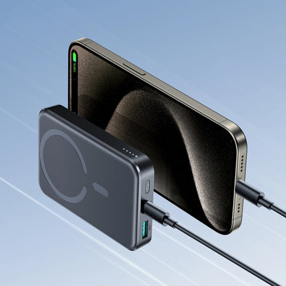 Baterie Externa Wireless Joyroom JR-W020, 10000mAh, 20W, QC + PD + FQI, 1 x QI - 1 x USB-A - 1 x USB-C, Neagra