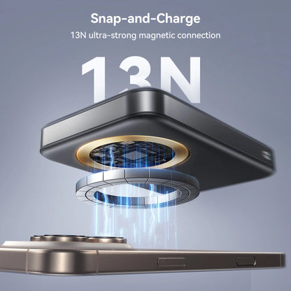 Baterie Externa Wireless Joyroom JR-PBM12, 10000mAh, 22.5W, QC + PD + FQI, 1 x QI - 1 x USB-A - 1 x USB-C, Neagra