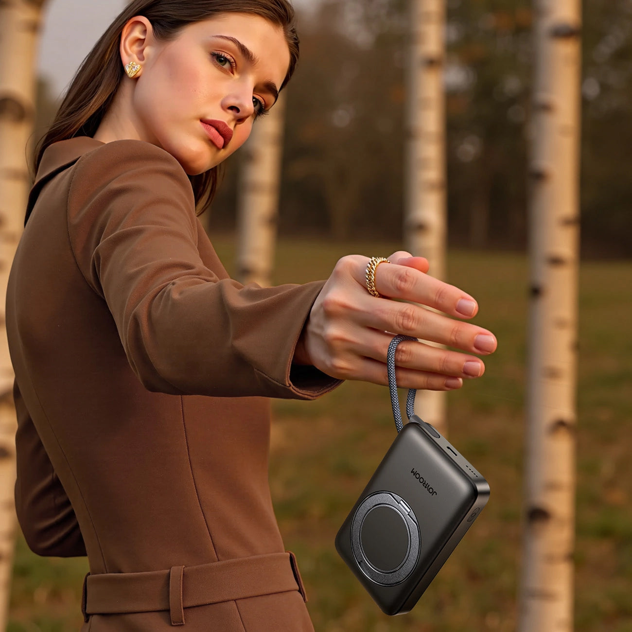 Baterie Externa Wireless Joyroom JR-PBM02, 10000mAh, 22.5W, PD + FQI, 1 x QI - 2 x USB-C, Neagra