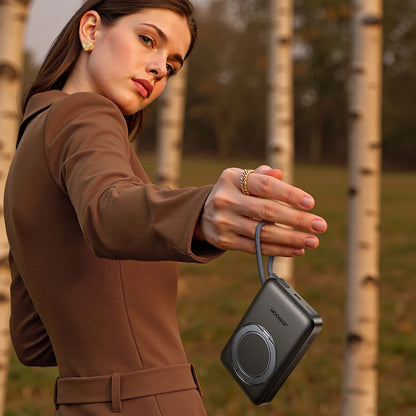 Baterie Externa Wireless Joyroom JR-PBM02, 10000mAh, 22.5W, PD + FQI, 1 x QI - 2 x USB-C, Neagra