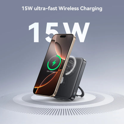 Baterie Externa Wireless Joyroom JR-PBM12, 10000mAh, 22.5W, QC + PD + FQI, 1 x QI - 1 x USB-A - 1 x USB-C, Neagra